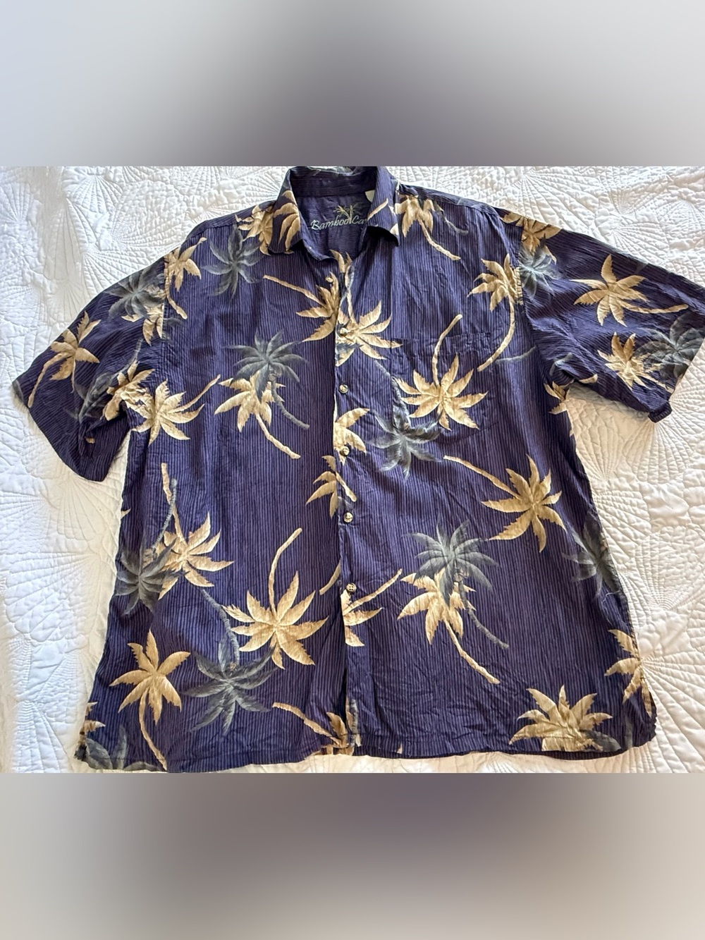Bamboo Cay Men's Palm Print Short-Sleeve Button-Down Shirt